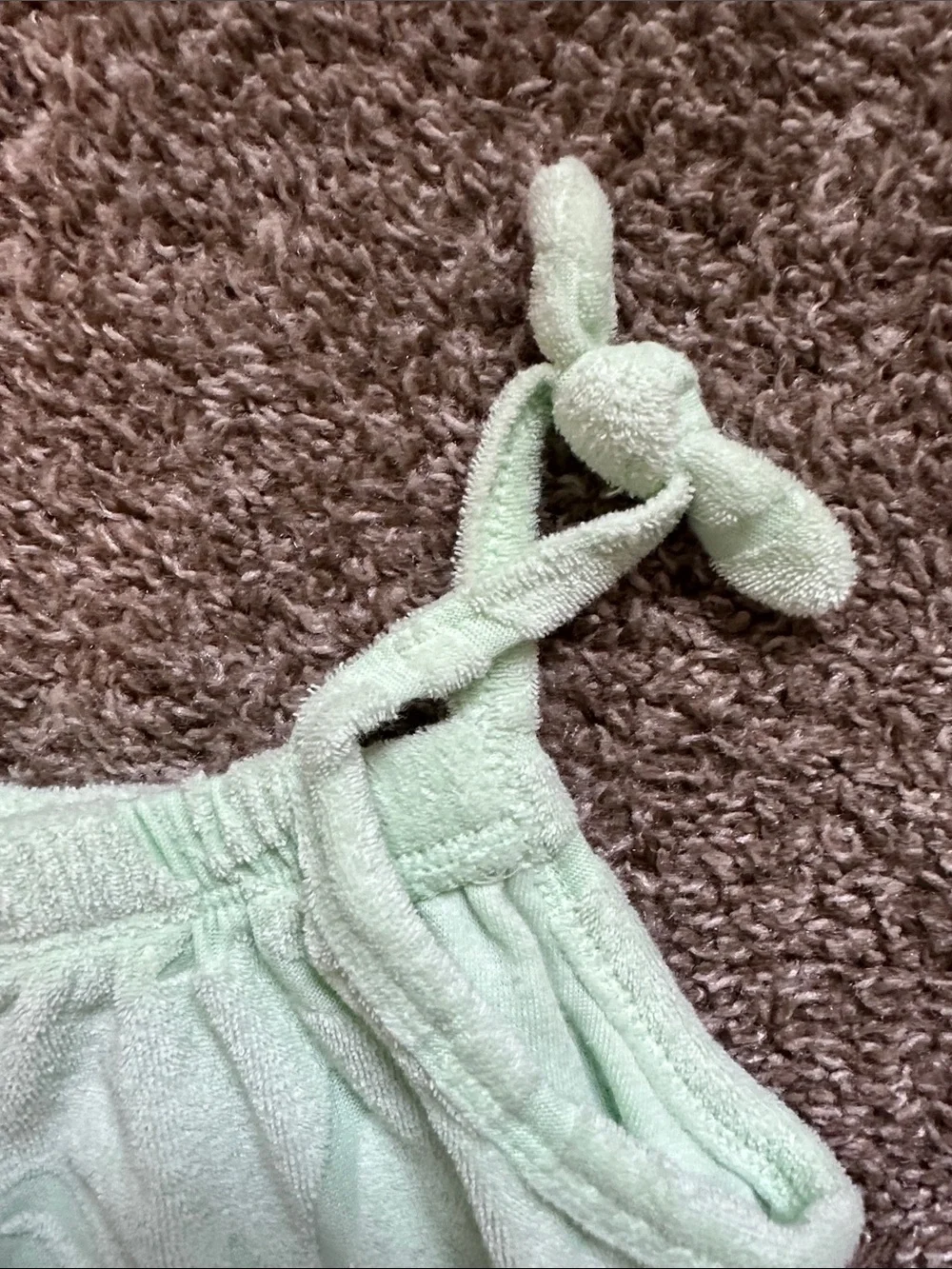 Old Navy Light Mint Terry Palm-Embossed Romper